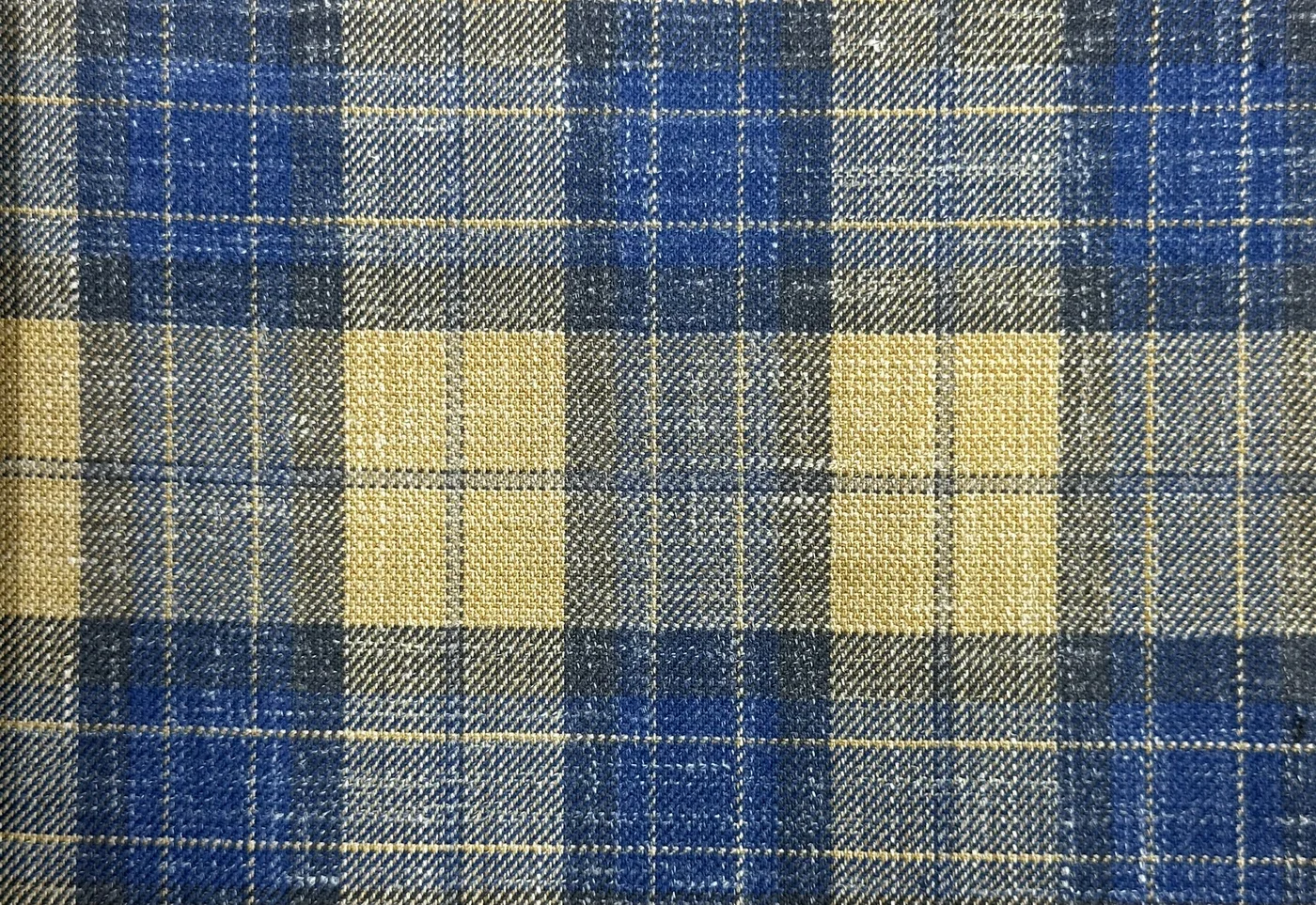 Sergio Benetti 29995 -210 Gold w/ Blue Check fabric swatch